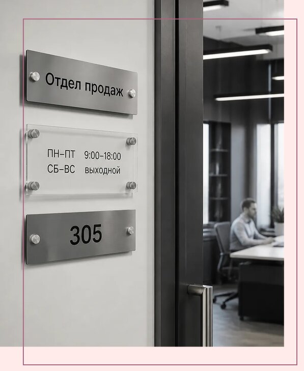 Офисные таблички на дверь в Инте по цене от 4970 р. | Аванза-Инт